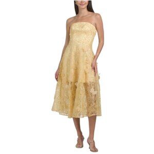 strapless open back dress A Line Illusion V Neck Lace Appliques Rustic Wedding Dress with Slit QW0820 US14 / Ivory main image 0